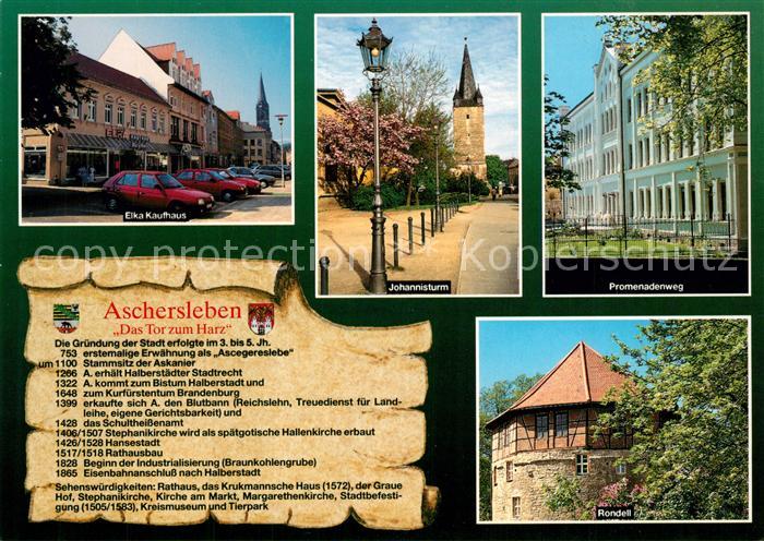 Aschersleben Sachsen-Anhalt Eika Kaufhaus Johannisturm Promenadenweg Rondell Chr