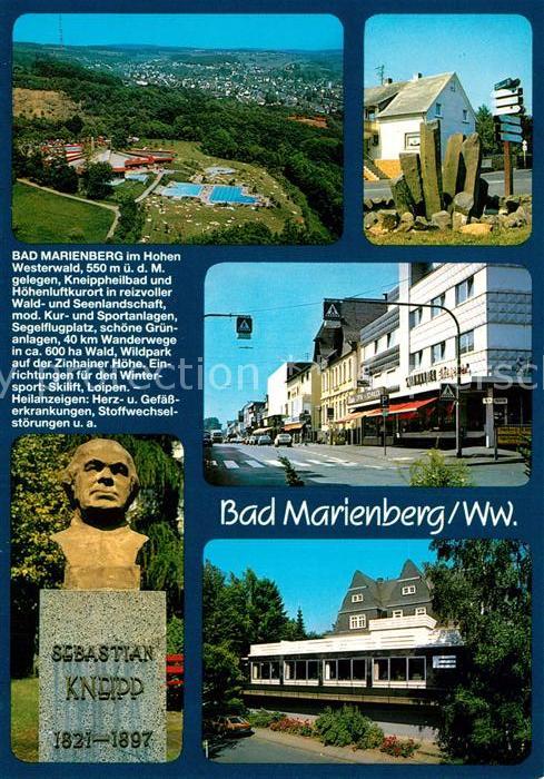 Bad Marienberg Fliegeraufnahme Sebastian Kneipp Denkmal Stadtansicht Chronik