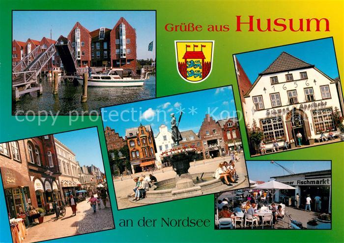 Husum Butjadingen Hebebruecke Brunnen Gasthaus Stadtansichten