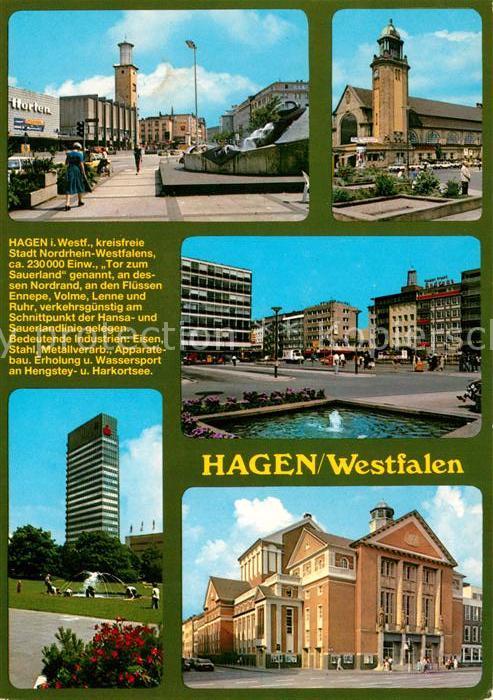 Hagen Westfalen Rathausturm Friedrich Ebert Platz Hauptbahnhof Theater Chronik