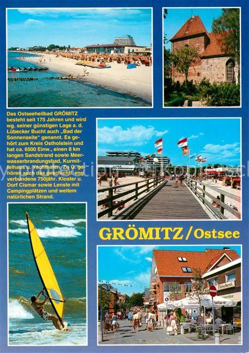 Groemitz Ostseebad Seebruecke Strand Surfer Stadtansicht Chronik