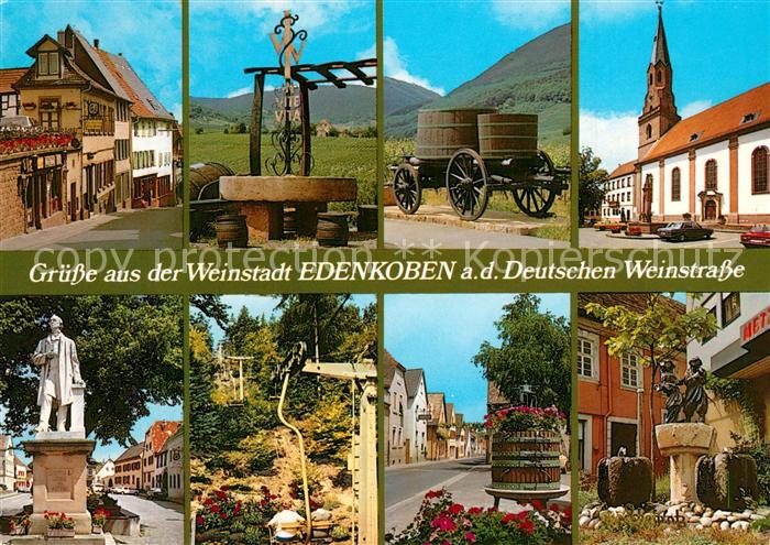 Edenkoben Kirche Denkmaeler Koenig Ludwig I Brunnen Weinfaesser