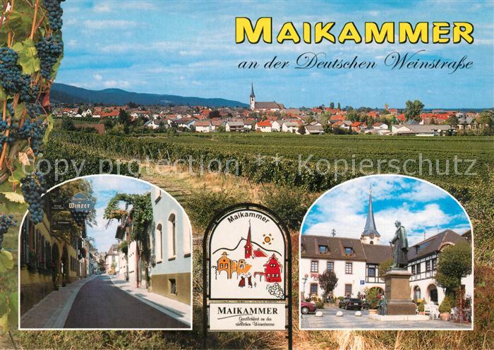 Maikammer Panorama Gasthaus zum Winzer Kirche