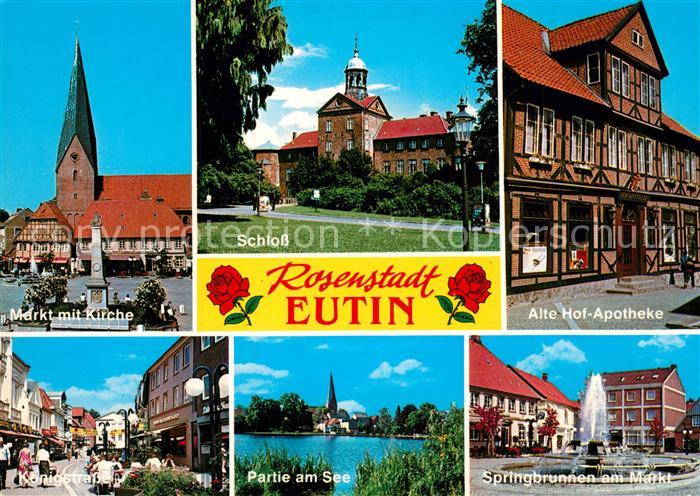 Eutin Markt Kirche Schloss Alte Hof Apotheke Koenigstrasse Springbrunnen