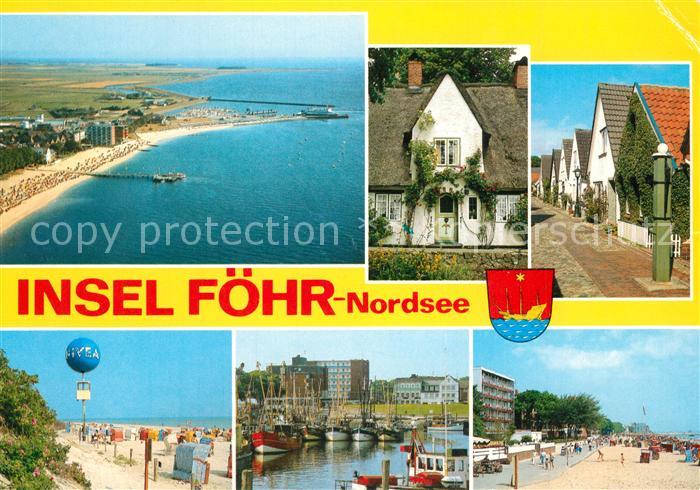 Insel Foehr Fliegeraufnahme Strand Hafen