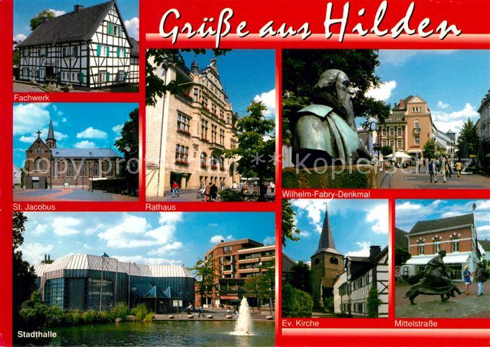 Hilden Mettmann Fachwerk Sankt Jacobus Rathaus Stadthalle Wilhelm Fabry Denkmal