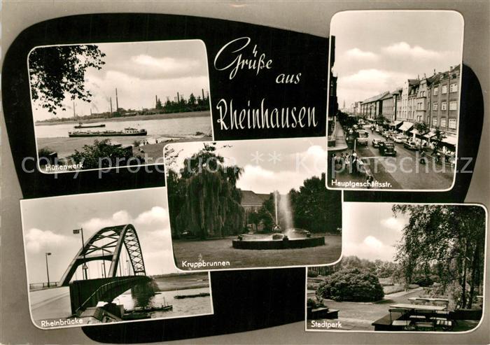 Rheinhausen Duisburg Hauptgeschaeftsstrasse Kruppbrunnen Huettenwerk