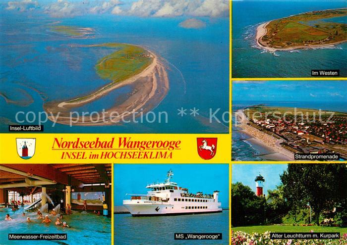 Wangerooge Nordseebad Fliegeraufnahme MS Wangerooge Leuchtturm