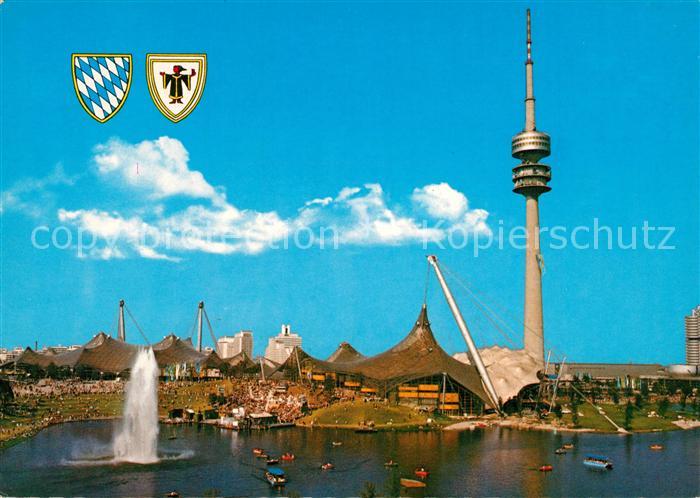 Muenchen Olympiastadon Fernsehturm