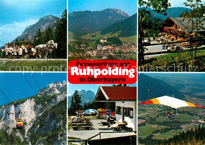 Ruhpolding Pferdewagen Panorama Bergrestaurant Drachenflieger Seilbahn
