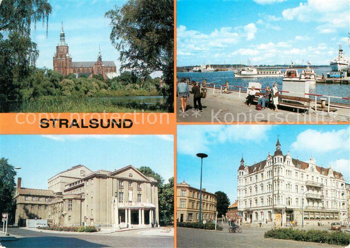 Stralsund Mecklenburg Vorpommern Marienkirche Hafen Theater Olof Palme Platz Hot