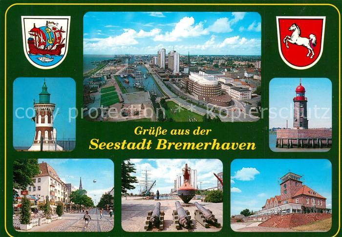 Bremerhaven Leuchtturm Hafen Fliegeraufnahme