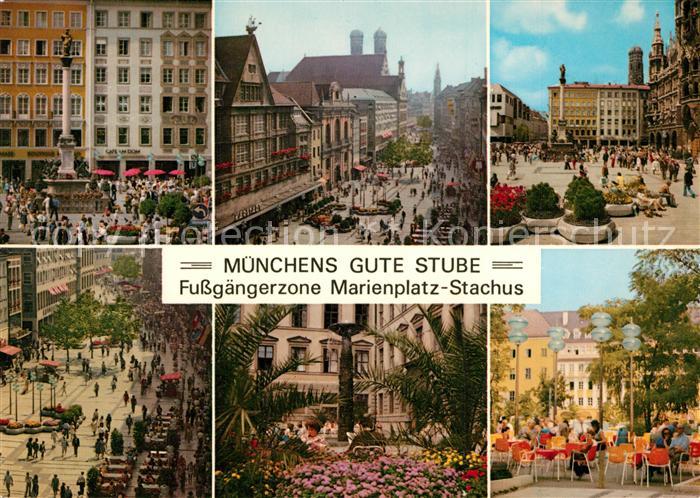 Muenchen Fussgaengerzone Marienplatz Stachus