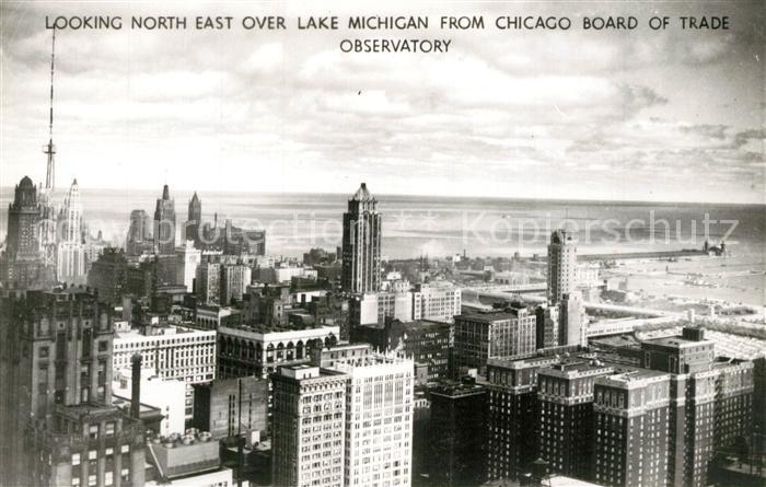 Chicago Illinois Looking North East over Lake Michigan