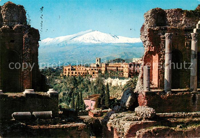 Taormina Sizilien Freilichttheater mit Etna