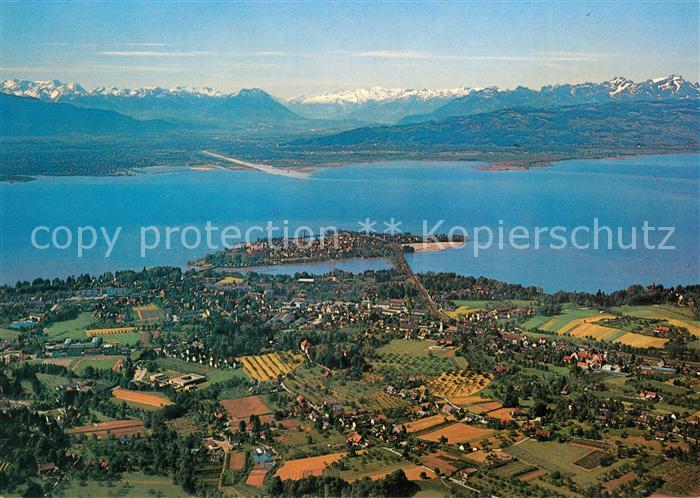 Lindau Bodensee Fliegeraufnahme mit Rheintal