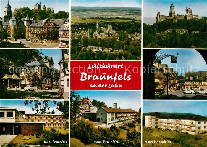 Braunfels Schloss Fliegeraufnahme Fachwerk Haeuser Braunfels und Hoehenblick