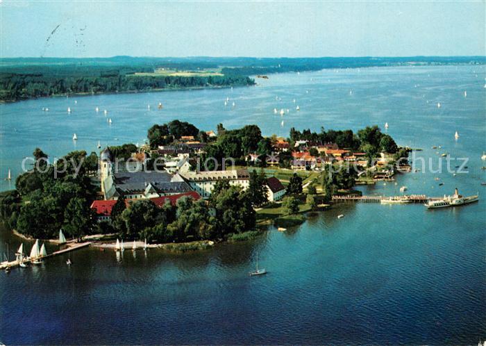 Fraueninsel Chiemsee Kloster Frauenwoerth Fliegeraufnahme