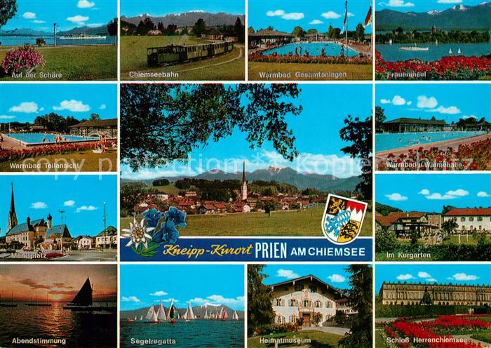 Prien Chiemsee Schaere Freibad Heimatmuseum Chiemseebahn Kurgarten Schloss Herre