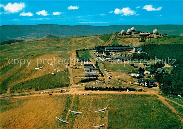 Wasserkuppe Rhoen Fliegeraufnahme Segelflugzeuge
