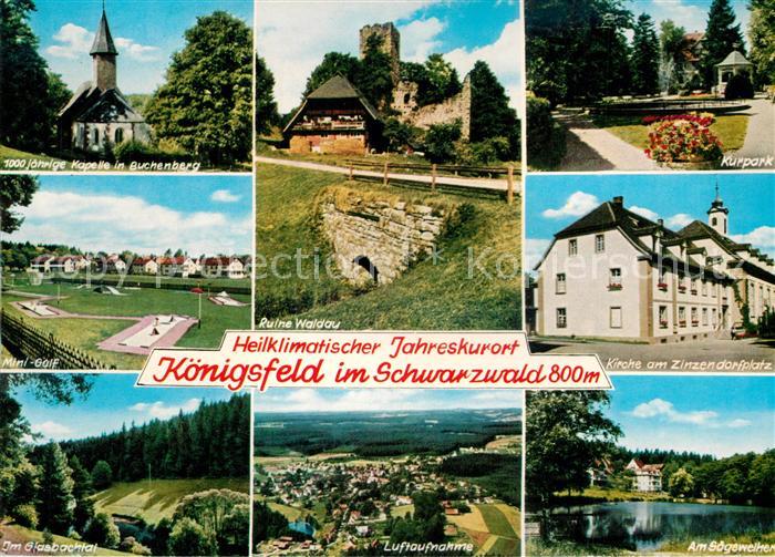 Koenigsfeld Schwarzwald Ruine Waldau Kurpark Kapelle in Buchenberg Minigolf Glas