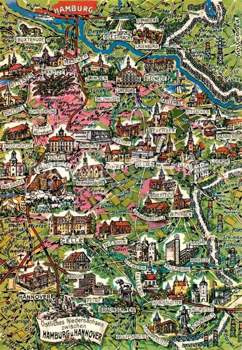 Hamburg oestliches Niedersachsen Hannover Lageplan