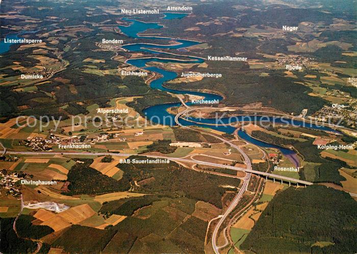 Sondern Biggesee Fliegeraufnahme Personenschiffahrt Biggersee