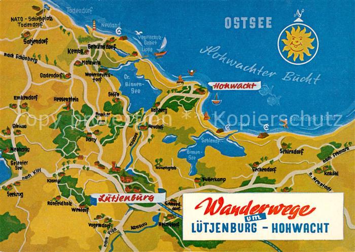 Hohwacht Ostseebad Luetjenburg Wanderwege Lageplan