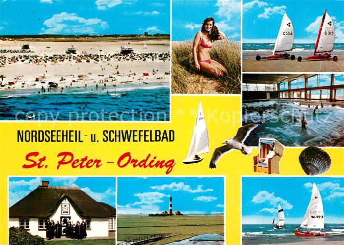 St Peter-Ording Strand-Segler Boote Leuchtturm
