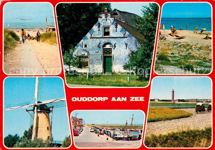 Ouddorp aan Zee Strand hafen Windmuehle Leuchtturm