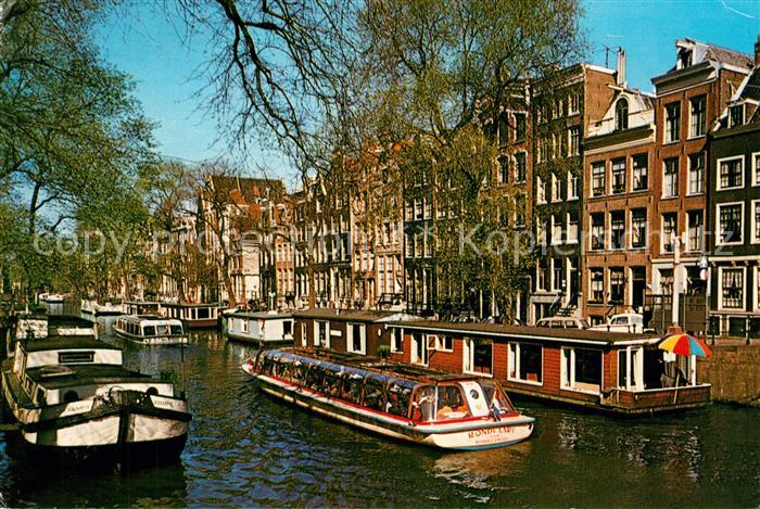 Amsterdam Niederlande Woonboten in de Herengracht