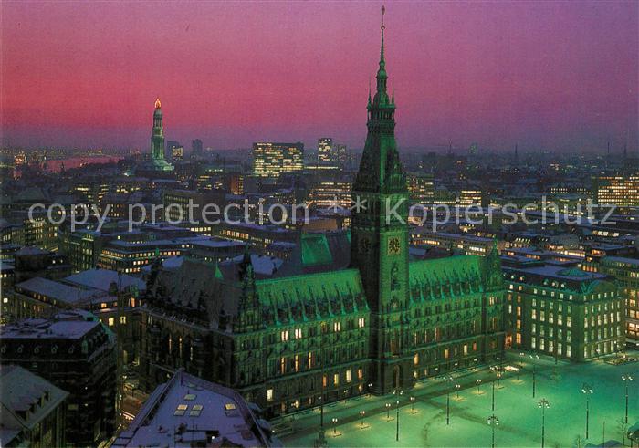 Hamburg Rathaus bei Nacht