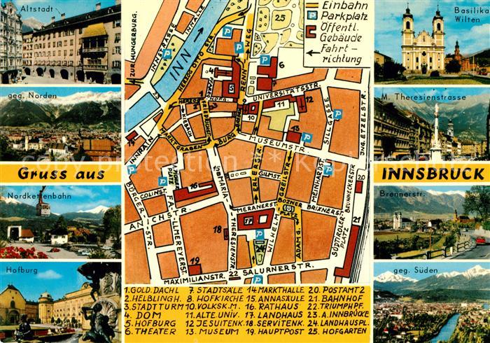 Innsbruck Altstadt Basilika Wilten Theresienstrasse Hafburg Nordkettenbahn