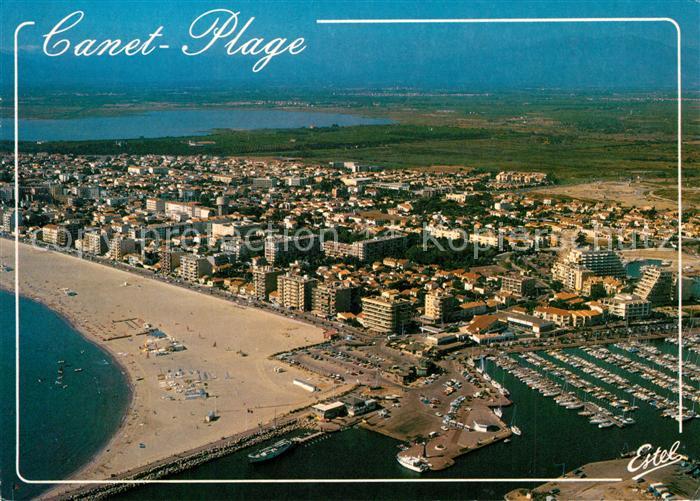 Canet Plage Fliegeraufnahme Hafen Strand