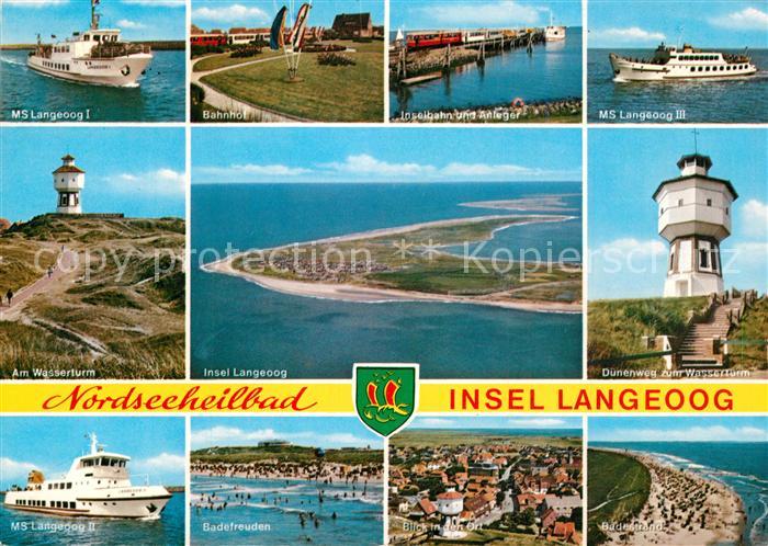 Langeoog Nordseebad MS Langeoog I II III Bahnhof Wasserturm Duenenweg