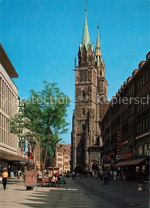 Nuernberg Koenigstrasse Fussgaengerzone Lorenz Kirche