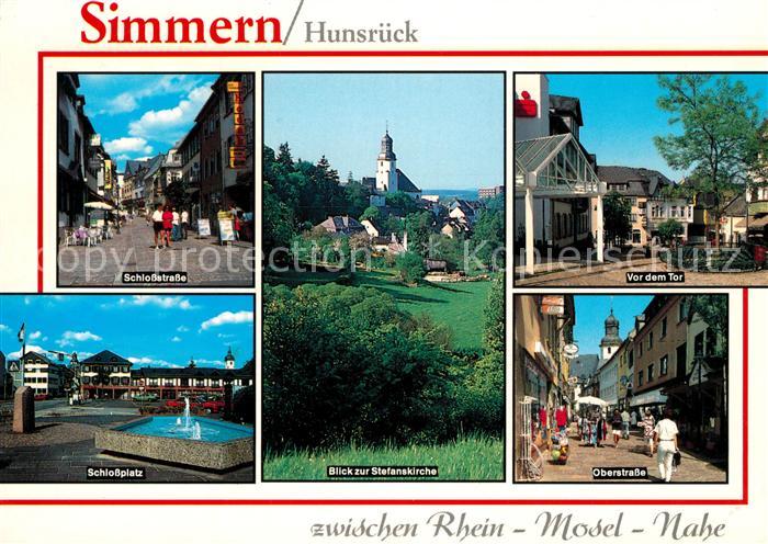 Simmern Hunsrueck Schlosstrasse Schlossplatz Stefanskirche Vor dem Tor Oberstras