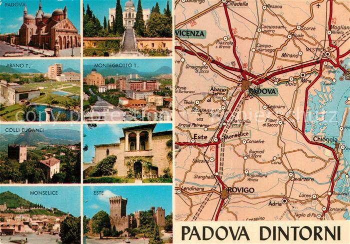 Padova Veneto IT Padova Montegretto Abano Monselice Este Autokarte