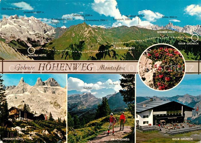 Montafon Golmer Hoehenweg Lindauer Huette Grueneck