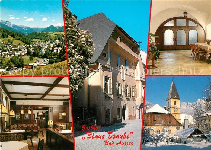 Bad Aussee Steiermark Gasthof Blaue Traube Kirche Panorama Winter