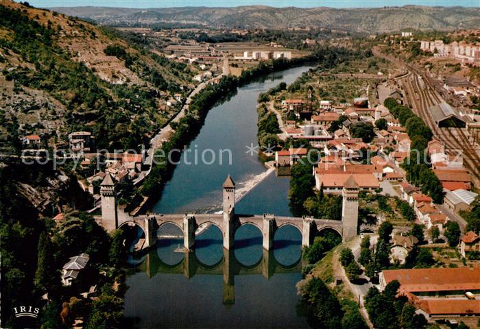 Cahors en Quercy Fliegeraufnahme Pont Valentre