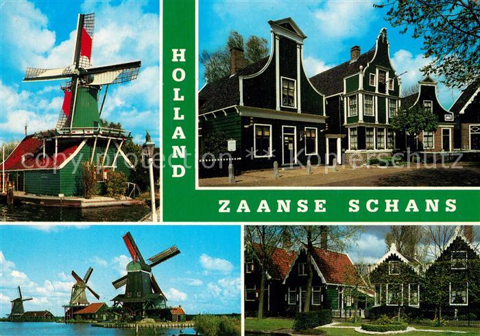 Zaanse Schans Windmuehle Alte hollaendische Haeuser