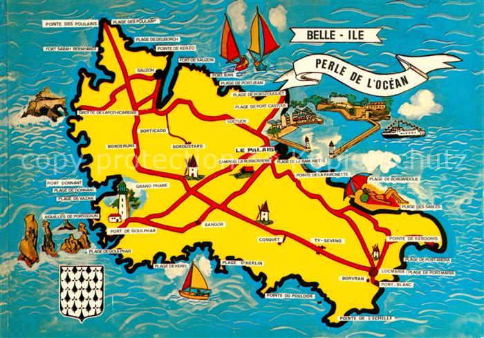 Belle-Ile-en-Mer Landkarte Insel