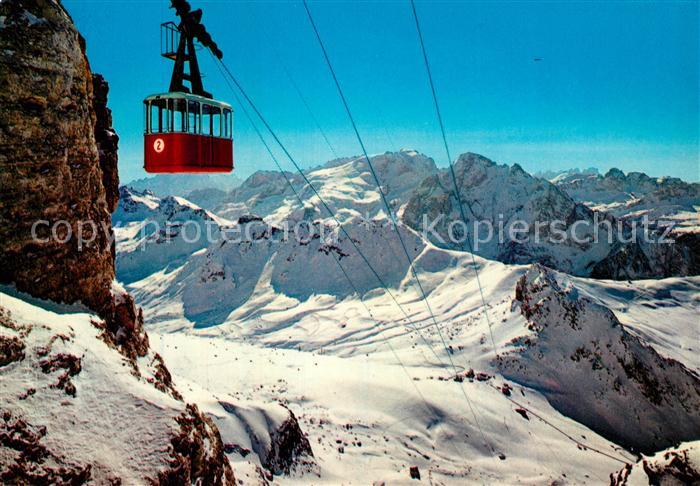 Passo Pordoi Funivia Marmolada Dolomiti Seilbahn Bergbahn Pordojoch Panorama Dol