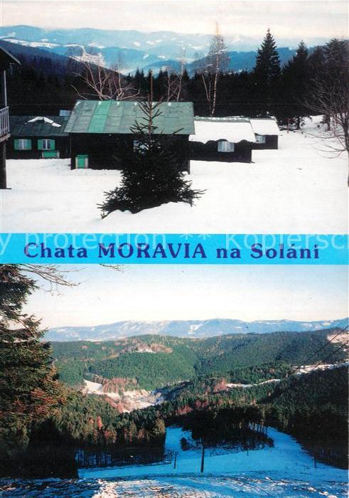 Hutisko Solanec Chata Moravia na Solani Landschaftspanorama Winterlandschaft
