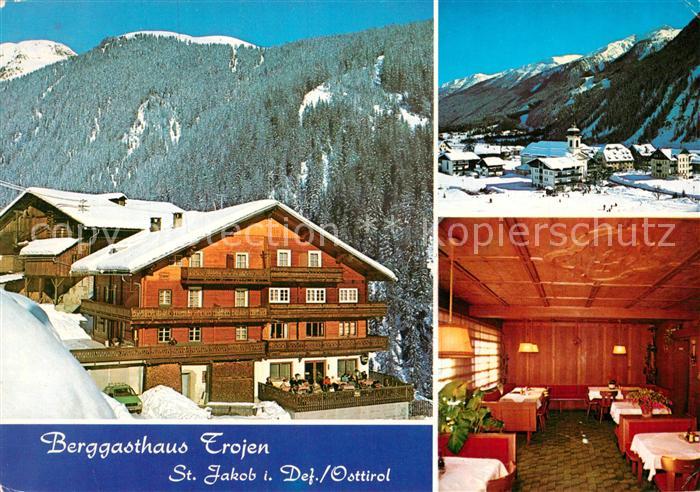St Jakob Defereggen Berggasthaus Trojen Winterpanorama Alpen