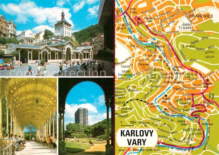 Karlovy Vary Trzni kolonada Sadova kolonada Lazenske sanatorium Thermal Kolonnad