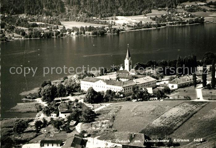 Ossiach Stift Kloster am Ossiachersee Fliegeraufnahme