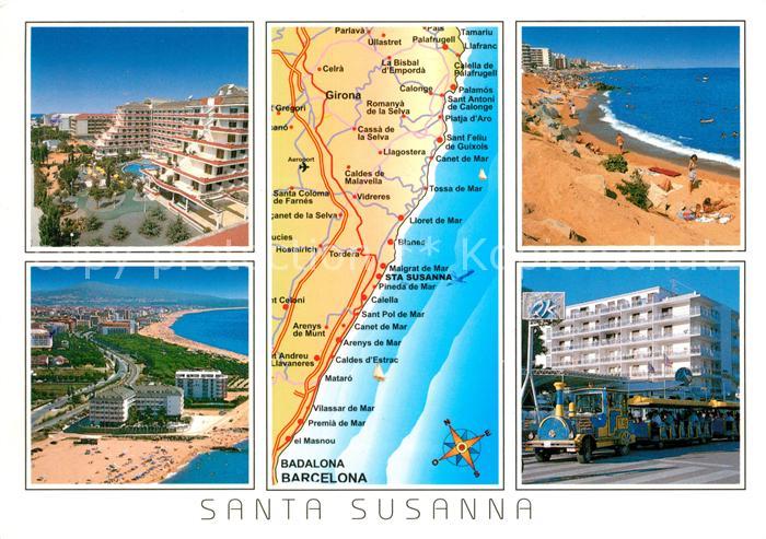Santa Susanna Hotels Touristenbahn Strand Landkarte Kueste