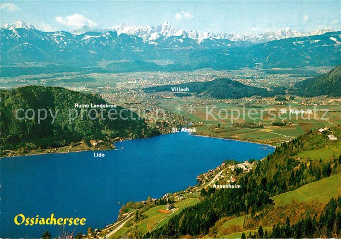 Ossiachersee mit Julische und Karnische Alpen Fliegeraufnahme